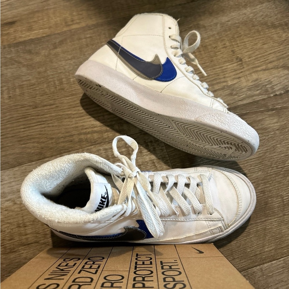 Nike White and Navy High-Tops